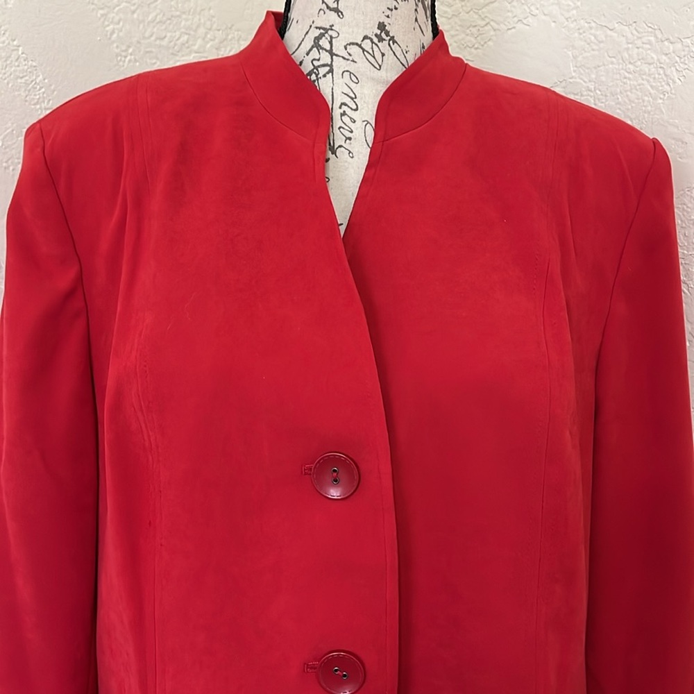 Jm Collection Red Button Down Jacket Size 16. - image 2